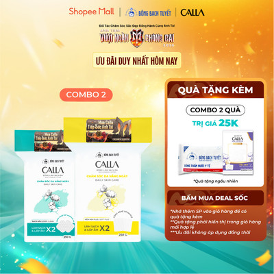 Combo 2 túi Bông tẩy trang làm sạch da Bông Bạch Tuyết Calla Sạch Sâu và Mềm Mịn (250gr/túi)