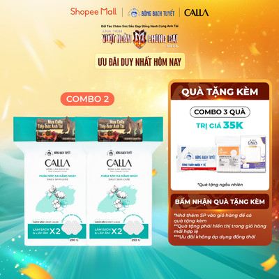 Combo 2 túi Bông tẩy trang làm sạch da Bông Bạch Tuyết Calla Sạch Sâu (250gr/túi)