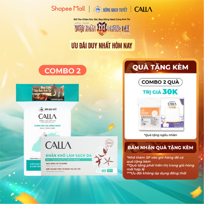 Combo làm sạch da chuyên sâu Bông Bạch Tuyết - Bông tẩy trang sạch sâu 250gr + Khăn khô làm sạch da 80 miếng
