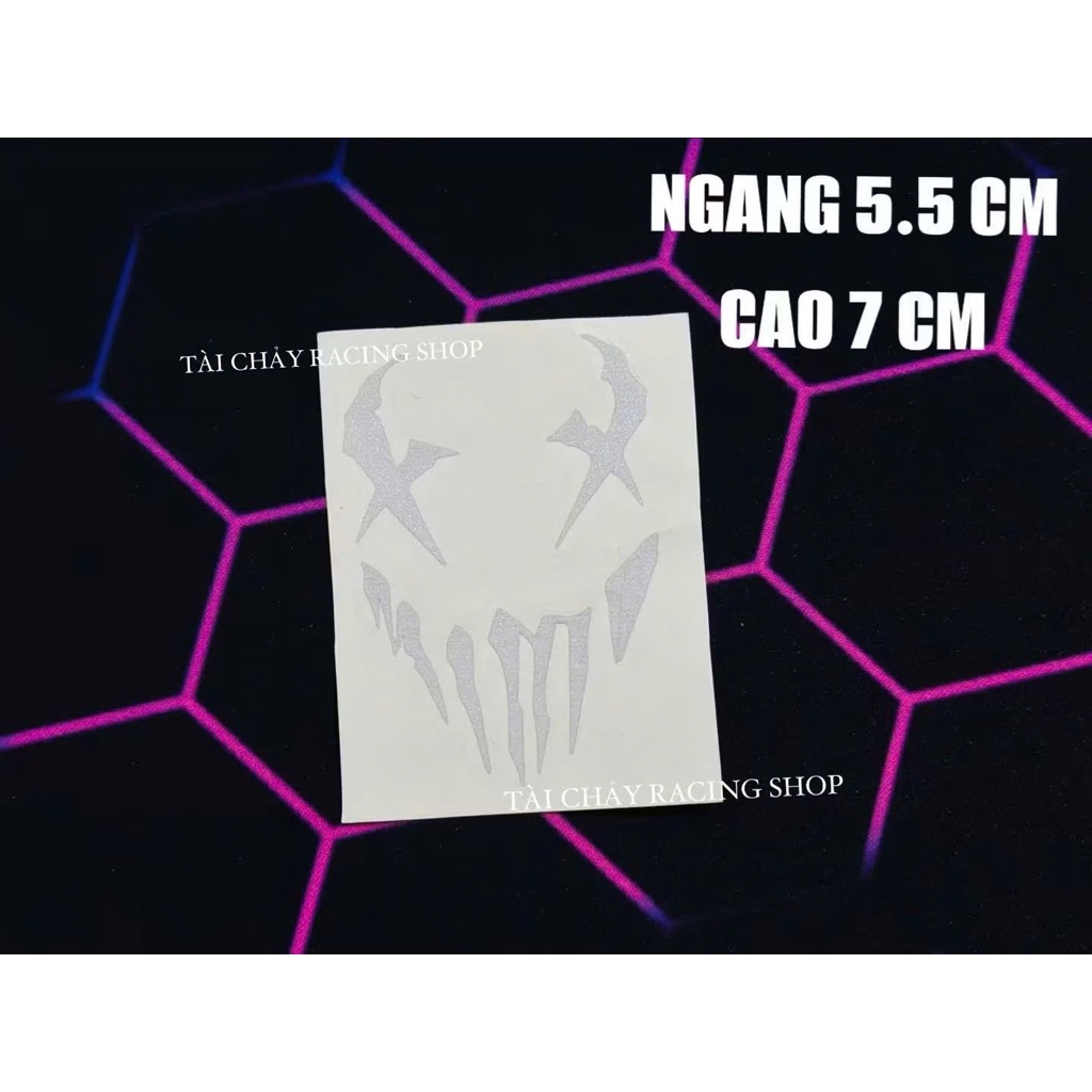 [ 1 TEM ] TEM DECAL MẶT ZOOMBIE TRẮNG DÁN TRANGTRI XE