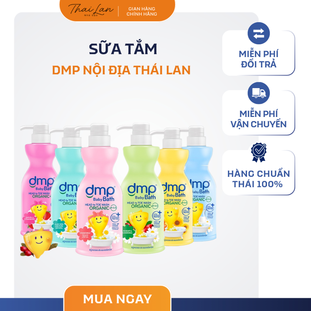 Sữa tắm DMP baby organic nội địa Thái Lan dưỡng ẩm cho làn da em bé