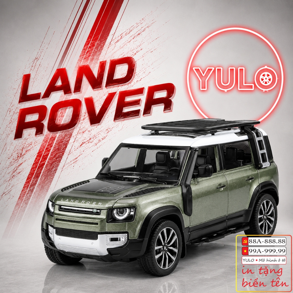Mô hình xe ô tô Land Rover bằng hợp kim tỉ lệ 1:32 mở cửa, đèn led, âm thanh, quà tặng