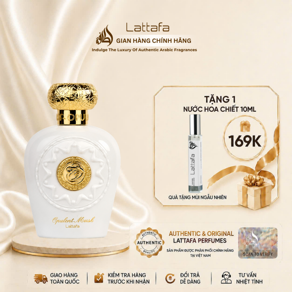 Nước Hoa Nữ Lattafa Opulent Musk EDP 100ml - Cuốn hút, Sang trọng, Thanh lịch