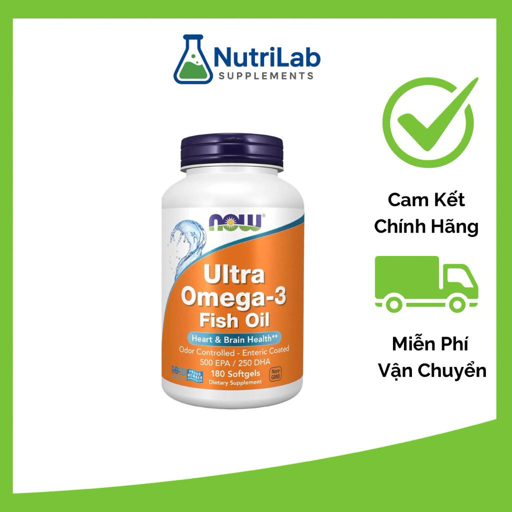 NOW Ultra Omega-3 Fish Oil 180 Softgels – 500 EPA / 250 DHA