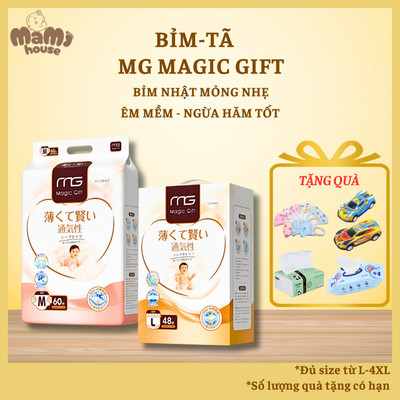 [Tặng Quà] Tã/Bỉm MG Magic Gift Nhật Bản , Mỏng Nhẹ , Hạn Chế Hăm Đỏ , Đủ Size Cho Bé Từ NB-4XL