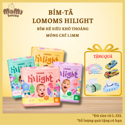 Tã Bỉm Lomoms Hilight Hàn Quốc , Siêu Mỏng Mềm Mại , Thấm Hút Tốt, Đủ Size Cho Bé Từ NB-XXXL