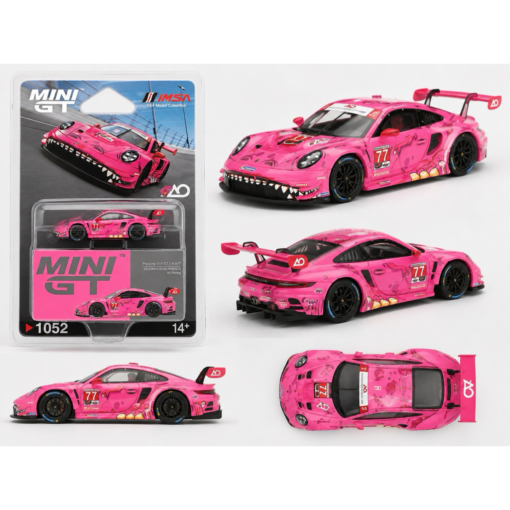 Mini GT Roxy Porsche 911 GT3 R #77 AO Racing #1052