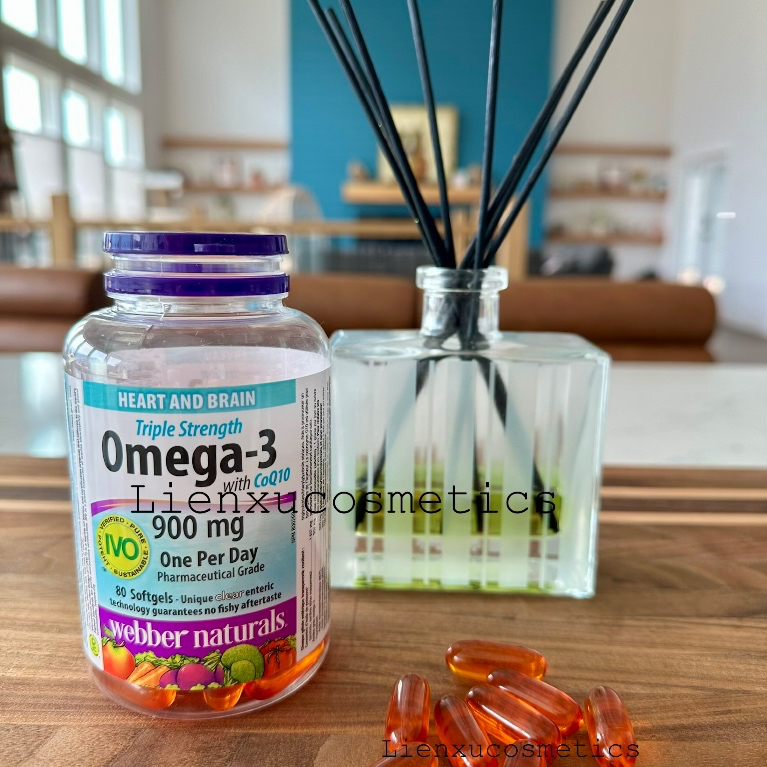 Dầu cá omega 3 900mg& CoQ10 80 viên Webber Natural; HSD T2/2027