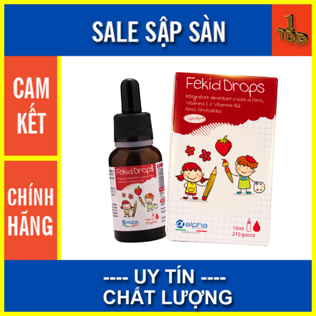 Fekid Drops (30ml) giúp tăng khả năng tạo máu, giảm nguy cơ thiếu máu do thiếu sắt - Top 1 Pharmacy