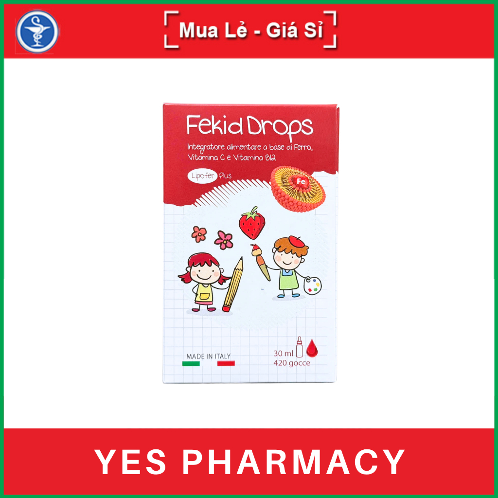 Fekid Drops giúp bổ sung sắt và vitamin C cho cơ thể, tăng cường khả năng tạo máu - 30ml - YES Pharm