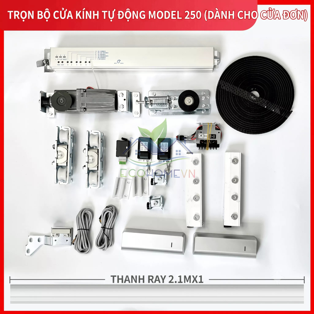 Trọn Bộ Thiết Bị Cửa Tự Động Không Khung / Có Khung (Chưa Bao Gồm Cánh Cửa Và Kính)