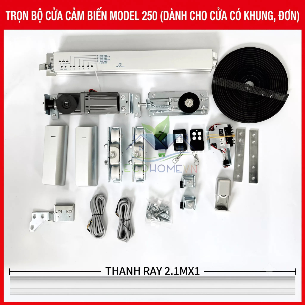 Trọn Bộ Thiết Bị Cửa Tự Động Không Khung / Có Khung (Chưa Bao Gồm Cánh Cửa Và Kính)