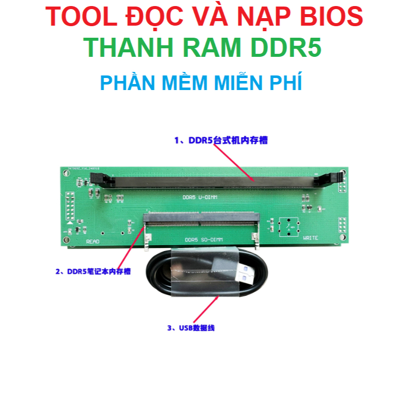 [NTM17] TOOL nạp BIOS SPD RAM D5 DDR5 PC LAPTOP
