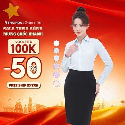 Áo sơ mi nữ dài tay R04 chất liệu cotton kẻ tăm form ôm nhiều màu Thái Hòa