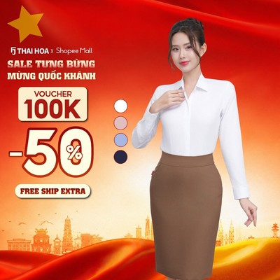 Áo sơ mi 287 chất liệu vải modal trơn cao cấp dài tay dáng slimfit có nẹp khuy Thái Hòa