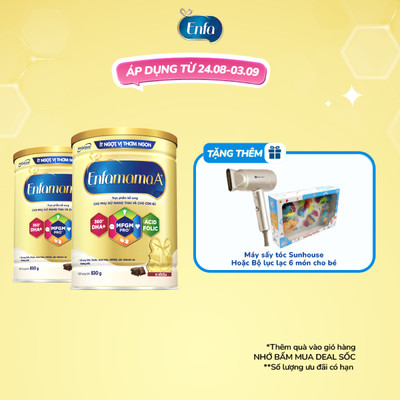 Bộ 2 sữa Bầu Enfamama A+ - Hương Chocolate 830g/lon