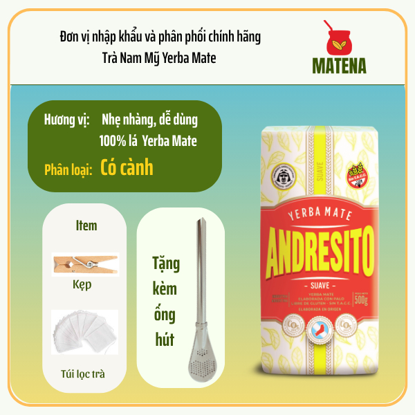 Matena Trà Nam Mỹ Yerba Mate dành cho người mới  Andresito Suave (Nhẹ nhàng)