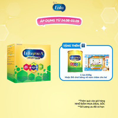 Sữa bột Enfagrow A+ Neuropro 4 2.2kg với DHA giúp phát triển não bộ cho trẻ từ 2–6 tuổi