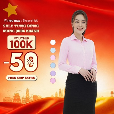 Áo sơ mi nữ công sở thiết kế dài tay vải sợi tre cao cấp nhiều màu Thái Hòa R06
