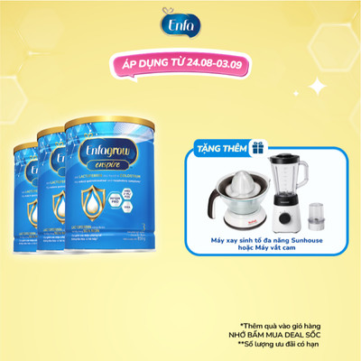 Bộ 3 lon sữa bột Enfagrow Enspire 3 - 850G dành cho trẻ từ 2-6 tuổi