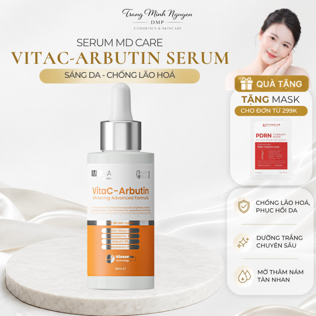 Serum VitaC-Arbutin Whitening Advanced Formula MD CARE - Serum sáng da, chống lão hóa