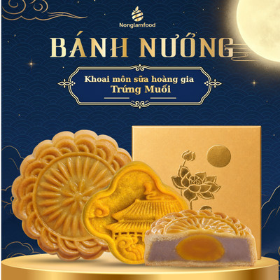 Bánh Trung Thu Khoai Môn Sữa Hoàng Gia NONGLAMFOOD - Bánh 1 trứng 80g, 150g