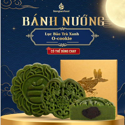 Bánh Trung Thu Lục Bảo Trà Xanh O-Cookie NONGLAMFOOD - Bánh Chay 80g, 150g