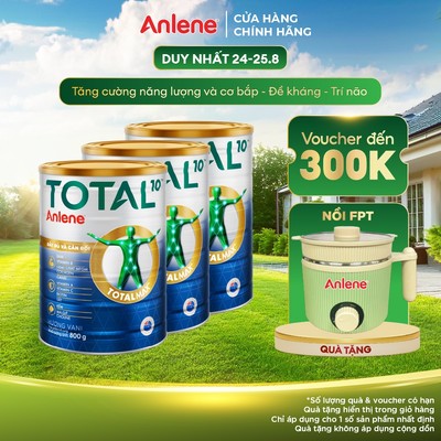 Combo 3 lon sữa bột bổ sung dinh dưỡng Anlene TOTAL 10 lon 800g