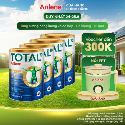 Combo 4 lon sữa bột bổ sung dinh dưỡng Anlene TOTAL 10 lon 800g