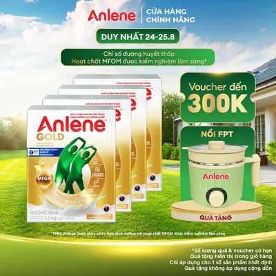 Combo 4 hộp Sữa Bột Anlene Gold Hương Vani 1.2kg