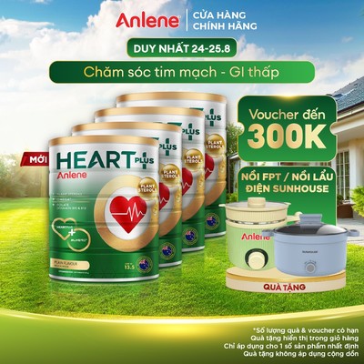 Combo 4 Sữa bột Anlene Heart Plus với dưỡng chất chăm sóc sức khỏe tim mạch 750g/lon