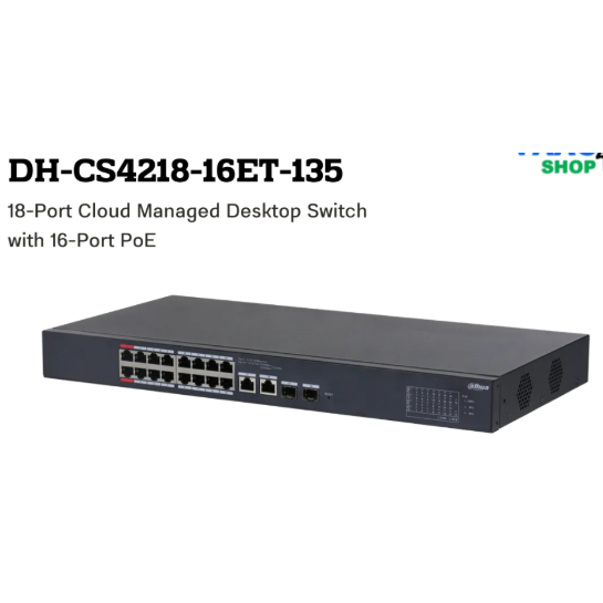 Switch PoE 16 port DAHUA DH-CS4218-16ET-135, dahua poe 8p  tốc độ nhanh, chính hãng