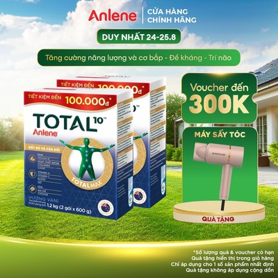 Combo 2 Sữa bột bổ sung dinh dưỡng Anlene Total 10 hương vani 1.2kg