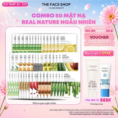 [SALE] Combo 50 Mặt Nạ Real Nature Dưỡng Ẩm Da THE FACE SHOP 20G (mix)