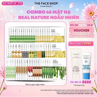 [SALE] Combo 68 Mặt Nạ Real Nature Dưỡng Ẩm THE FACE SHOP 20g (mix)