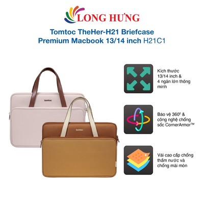 Túi xách chống sốc Tomtoc TheHer-H21 Briefcase Premium MacBook 13/14 inch H21C1 - Hàng chính hãng