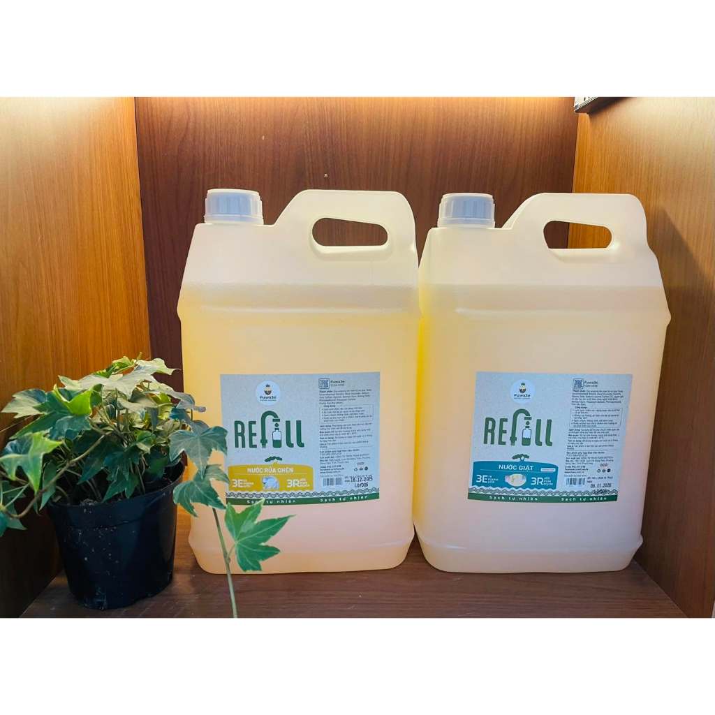 Refill Nước rửa bát và Nước Giặt Fuwa3e chai 500ml tiết kiệm hơn