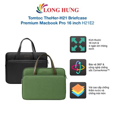 Túi xách chống sốc Tomtoc TheHer-H21 Briefcase Premium Macbook Pro 16 inch H21E2 - Hàng chính hãng