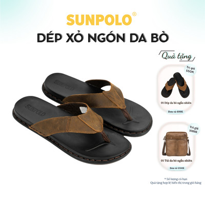 Dép kẹp nam da bò SUNPOLO KEP013