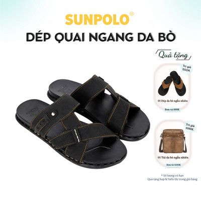 Dép Quai Ngang Nam Da Bò SUNPOLO SNA101