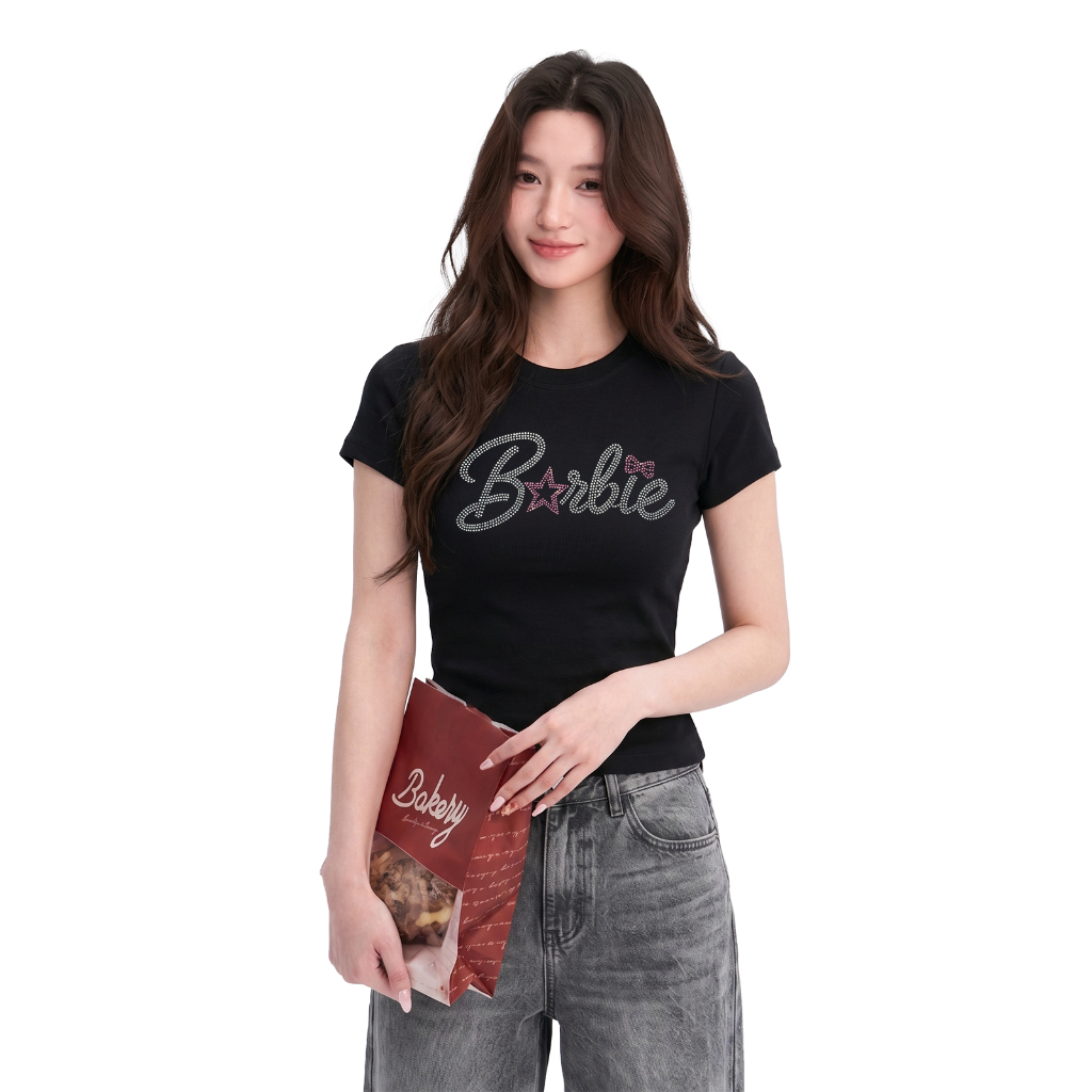 [UPDATE] Áo Thun Baby Tee Nữ Dáng Ôm DaaLaa Store In Chữ Đá Lấp Lánh