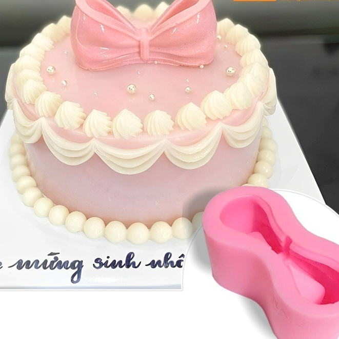 Khuôn silicon hình nơ to 3D mã N112