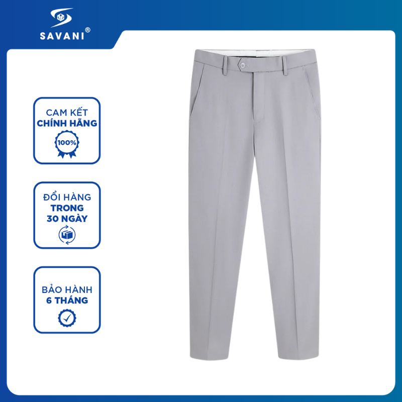 Quần Âu Nam Savani Cạp Trơn Cao Cấp, Quần Tây Nam Form Regular Fit, Không Nhăn Không Xù MQAQ087K5