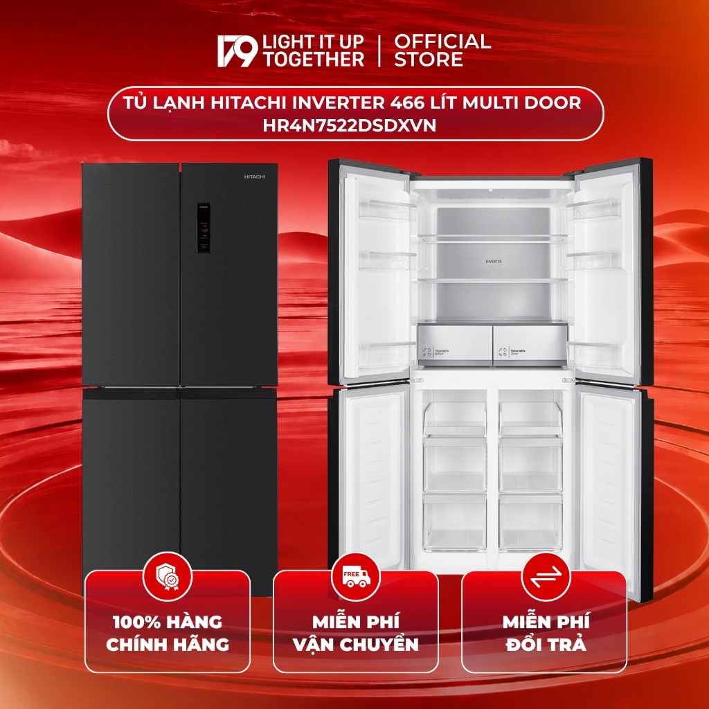 Tủ lạnh Hitachi Inverter 466 lít Multi Door HR4N7522DSDXVN