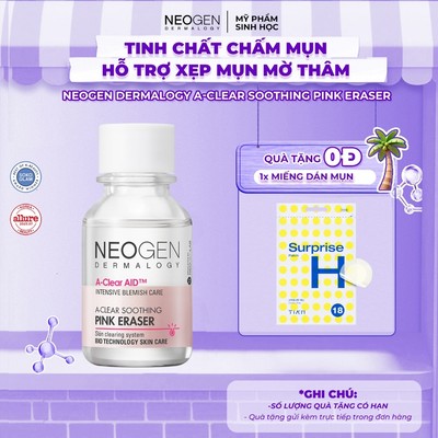 Chấm Mụn 2 Lớp Hỗ Trợ Xẹp Mụn Neogen Dermalogy A-Clear Aid Soothing Pink Eraser 15ml