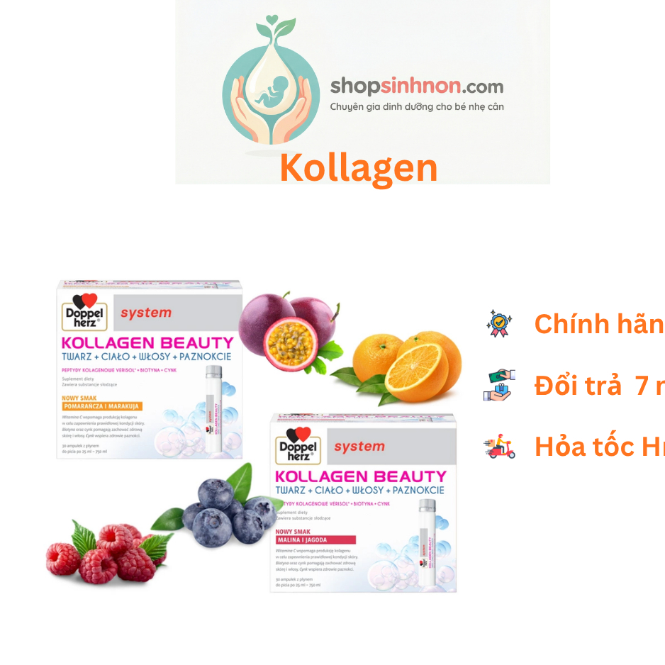 [Hàng Thanh Lý] Kollagen Beauty + Kollagen Xương Khớp hàng Balan đi air Cận Date