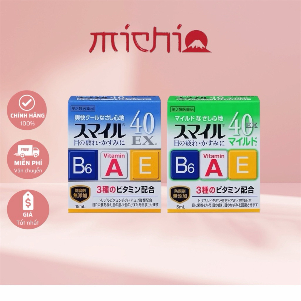 SMILE 40 Ex / Mild - có vitamin A, E, B6 dưỡng mắt 15ml