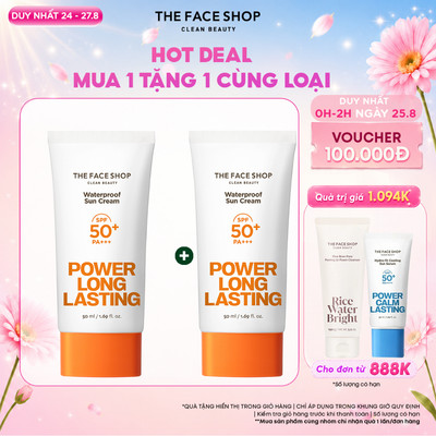 [SALE]Combo Kem chống nắng lâu trôi The Face Shop Natural SPF50+ (50mlx20mlx20ml)