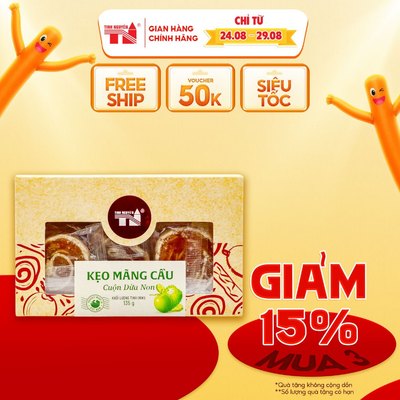 Kẹo Mãng Cầu Cuộn Dừa Non Tinh Nguyên (135g)
