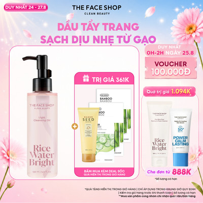 [SALE] Dầu Tẩy Trang Dịu Nhẹ Từ Gạo THE FACE SHOP Rice Water Bright 150ml